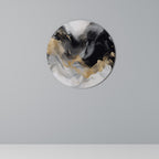 BLACK AND WHITE CONFLUENCE Round Wall Art