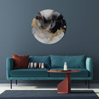 BLACK AND WHITE CONFLUENCE Round Wall Art