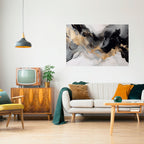 BLACK AND WHITE CONFLUENCE Poster Horizontal Autocolante