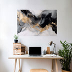 BLACK AND WHITE CONFLUENCE Poster Horizontal Autocolante