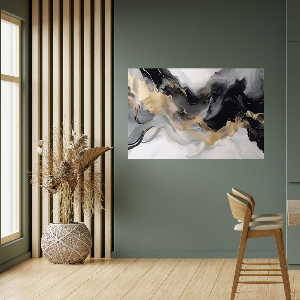 BLACK AND WHITE CONFLUENCE Poster Horizontal Autocolante