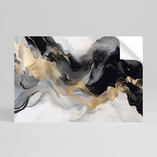 BLACK AND WHITE CONFLUENCE Póster Autocolante Horizontal