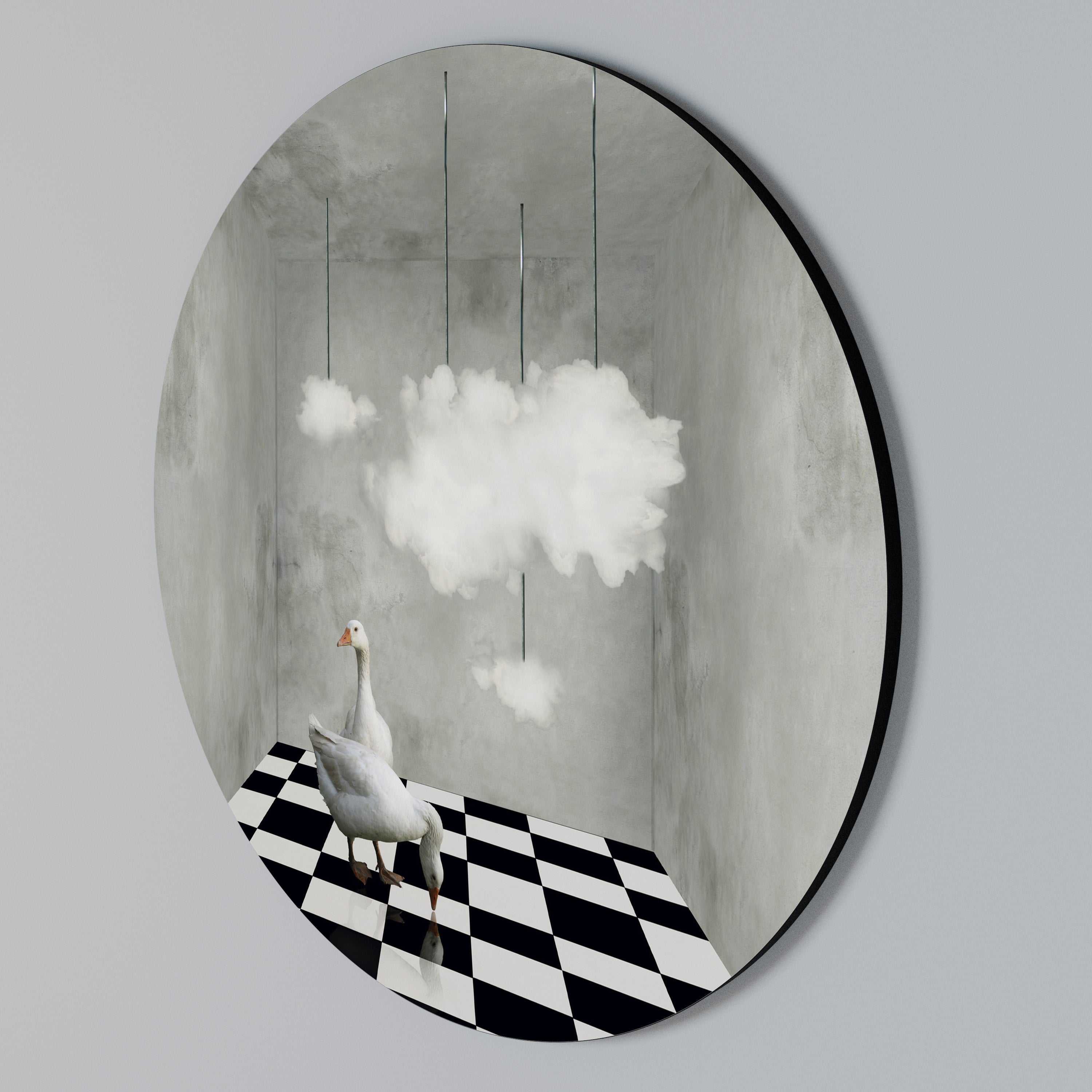 CHESS CLOUD SWAN Arte de Parede Redonda
