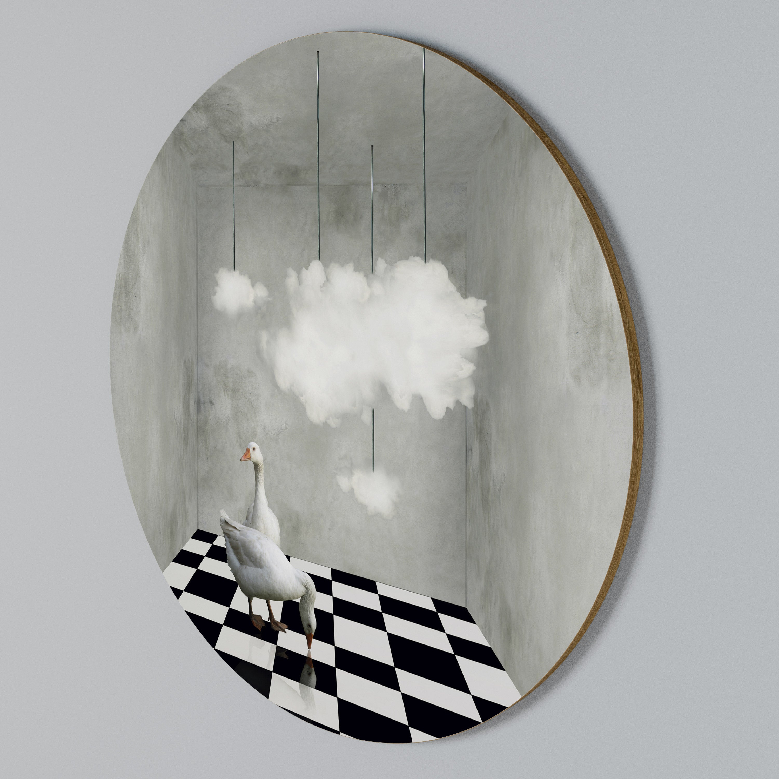 CHESS CLOUD SWAN Arte de Parede Redonda