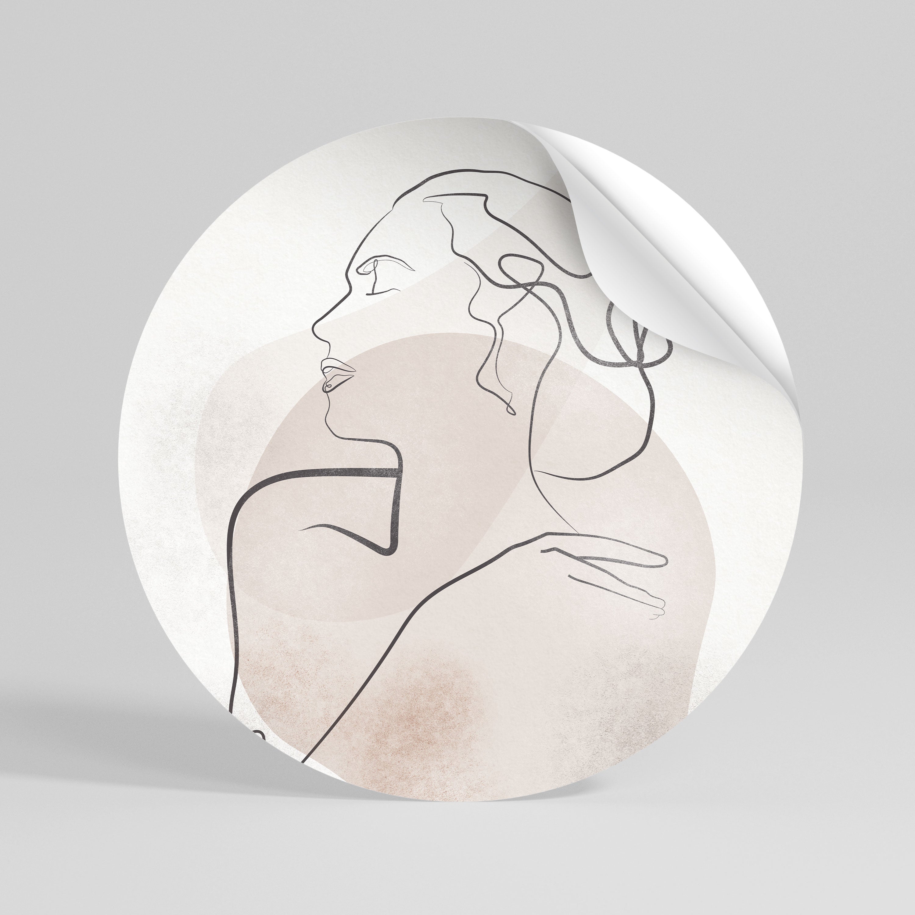 GRACEFUL LINES Autocolante Redondo Removível