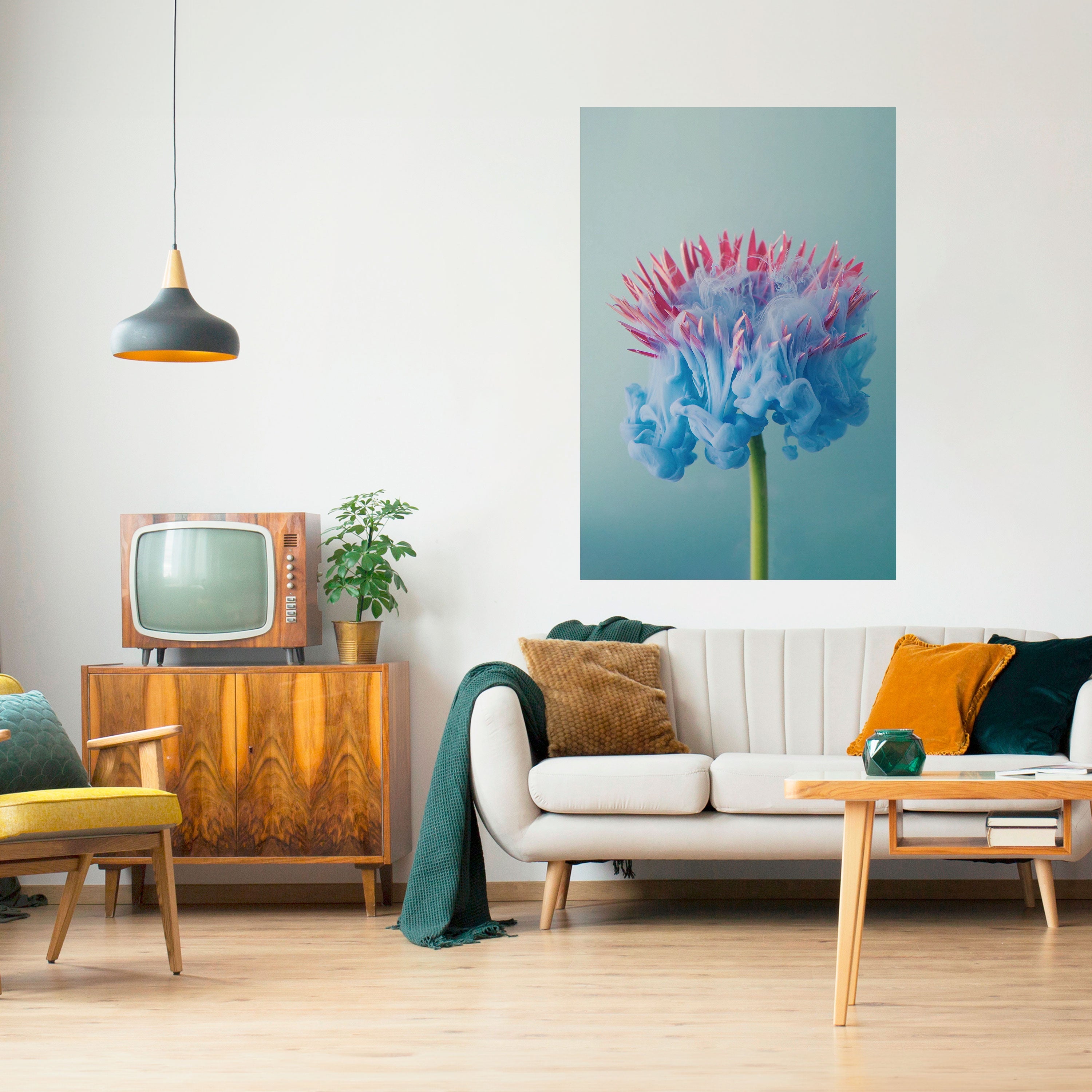 MISTY BLUE EXPLOSION Poster Vertical Autocolante