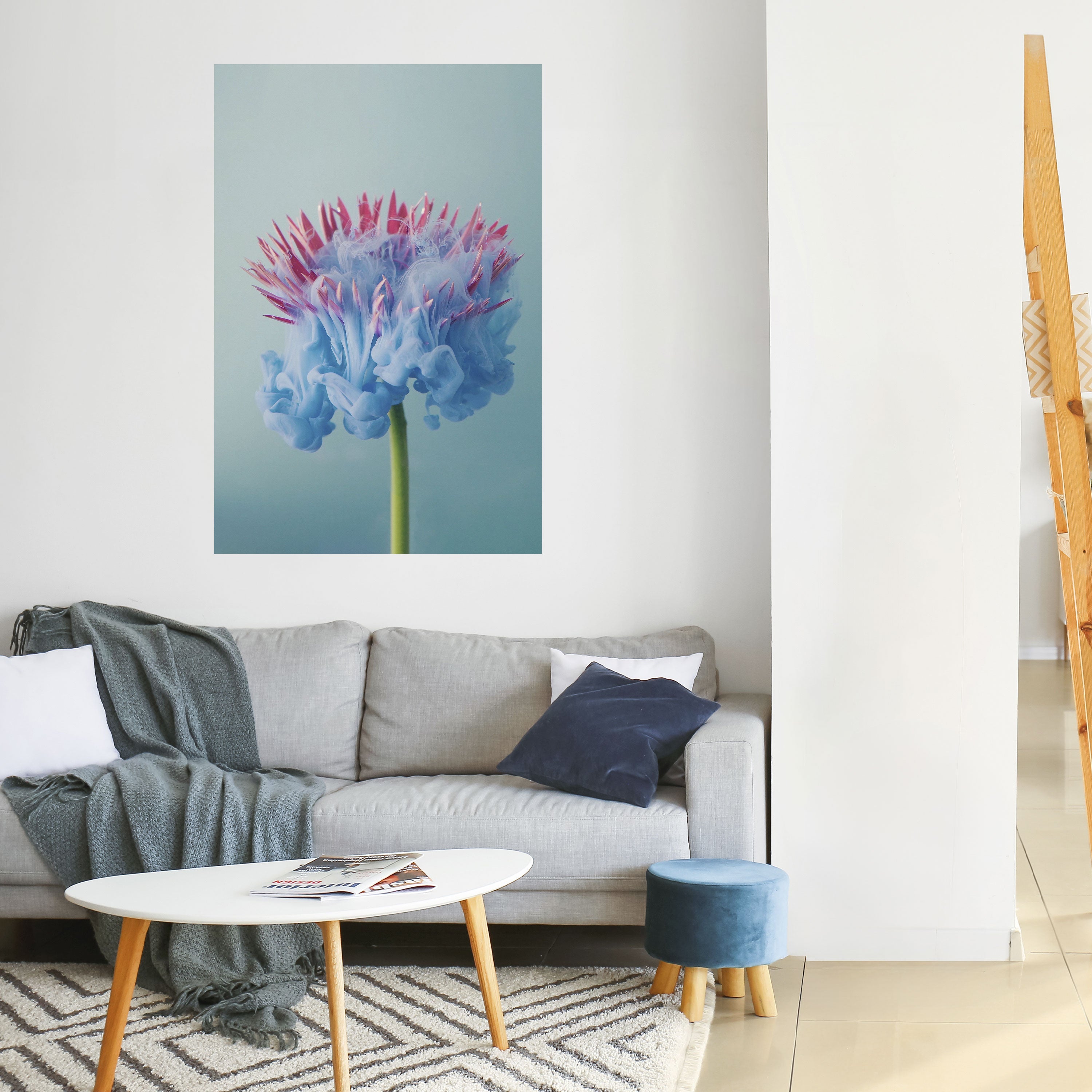 MISTY BLUE EXPLOSION Poster Vertical Autocolante