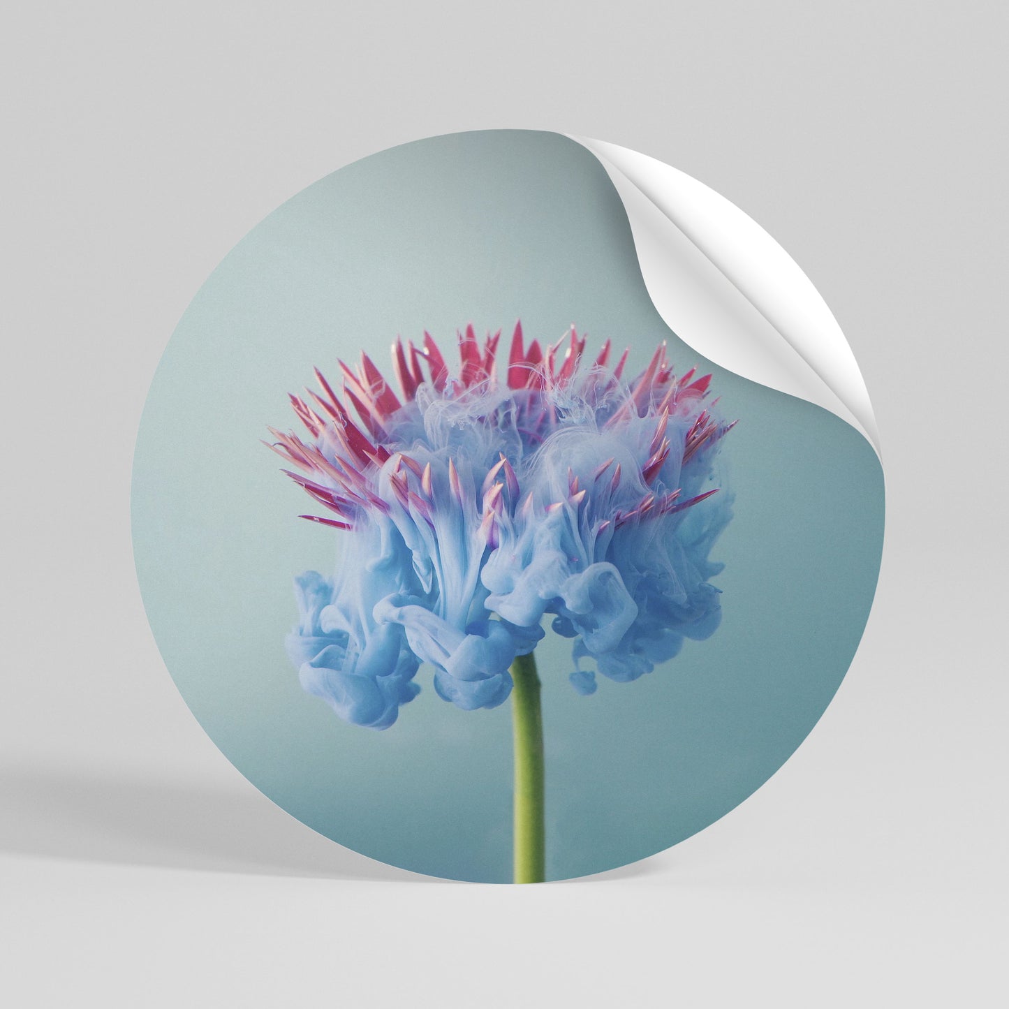 MISTY BLUE EXPLOSION Peel and Stick Round Sticker