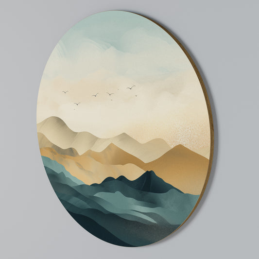 MOUNTAIN MELODY Arte de Parede Redonda