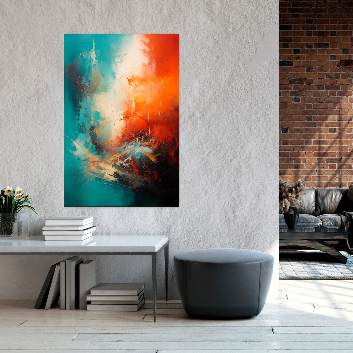 FIERY FUSION Quadro em tela vertical
