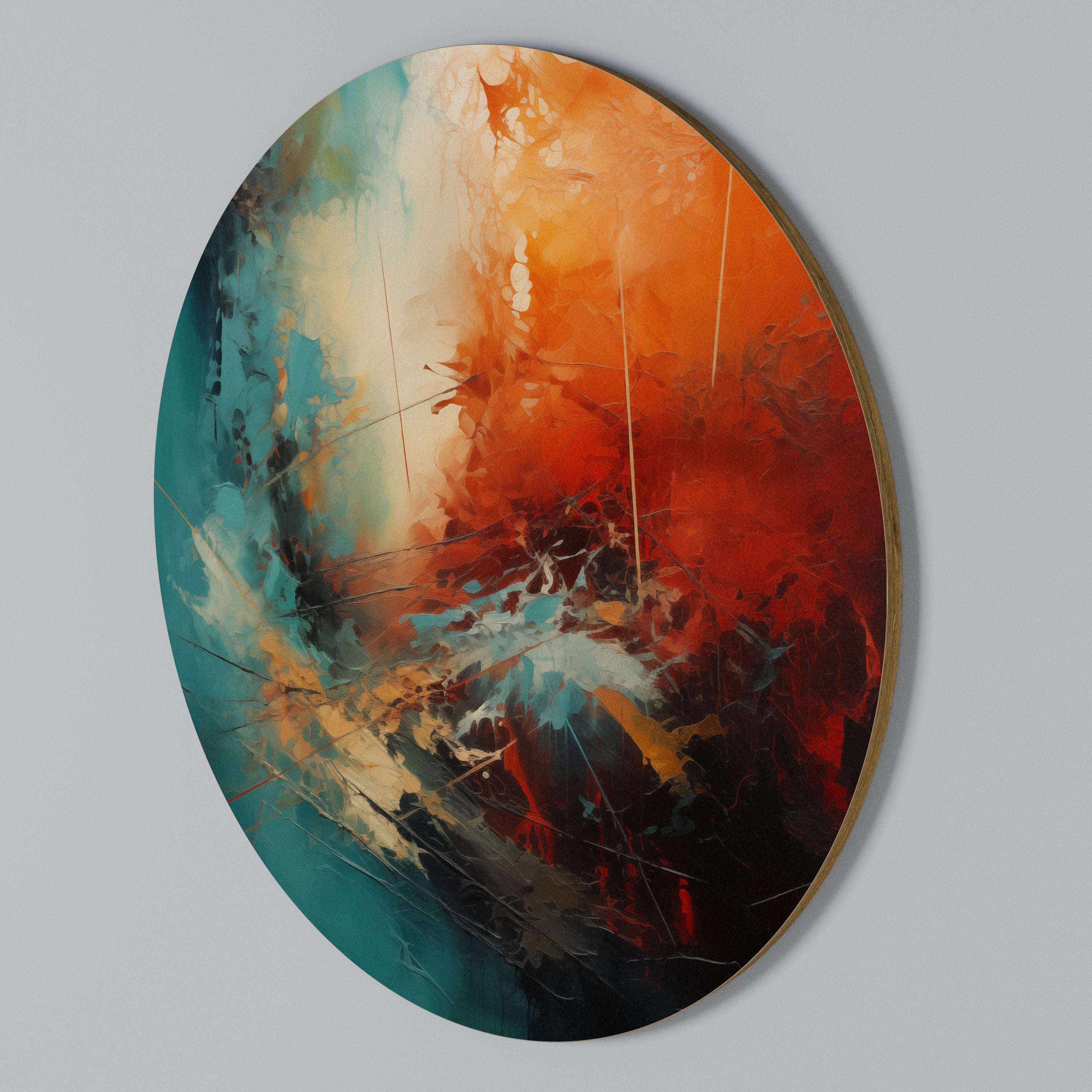 FIERY FUSION Arte de Parede Redonda