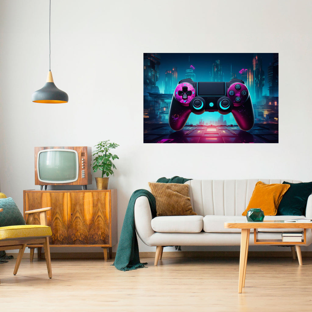 SYNTHWAVE PAD Poster Horizontal Autocolante