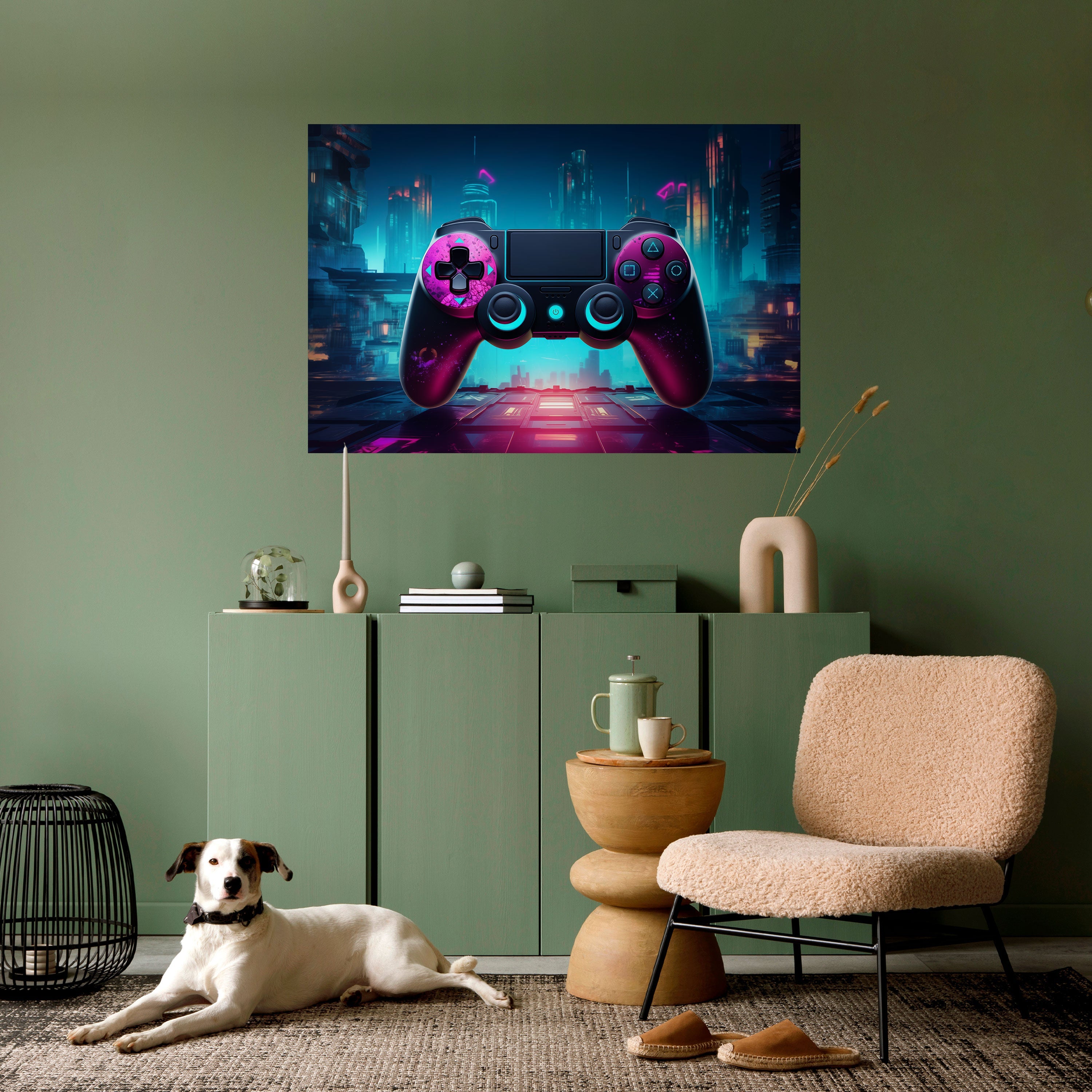 SYNTHWAVE PAD Poster Horizontal Autocolante