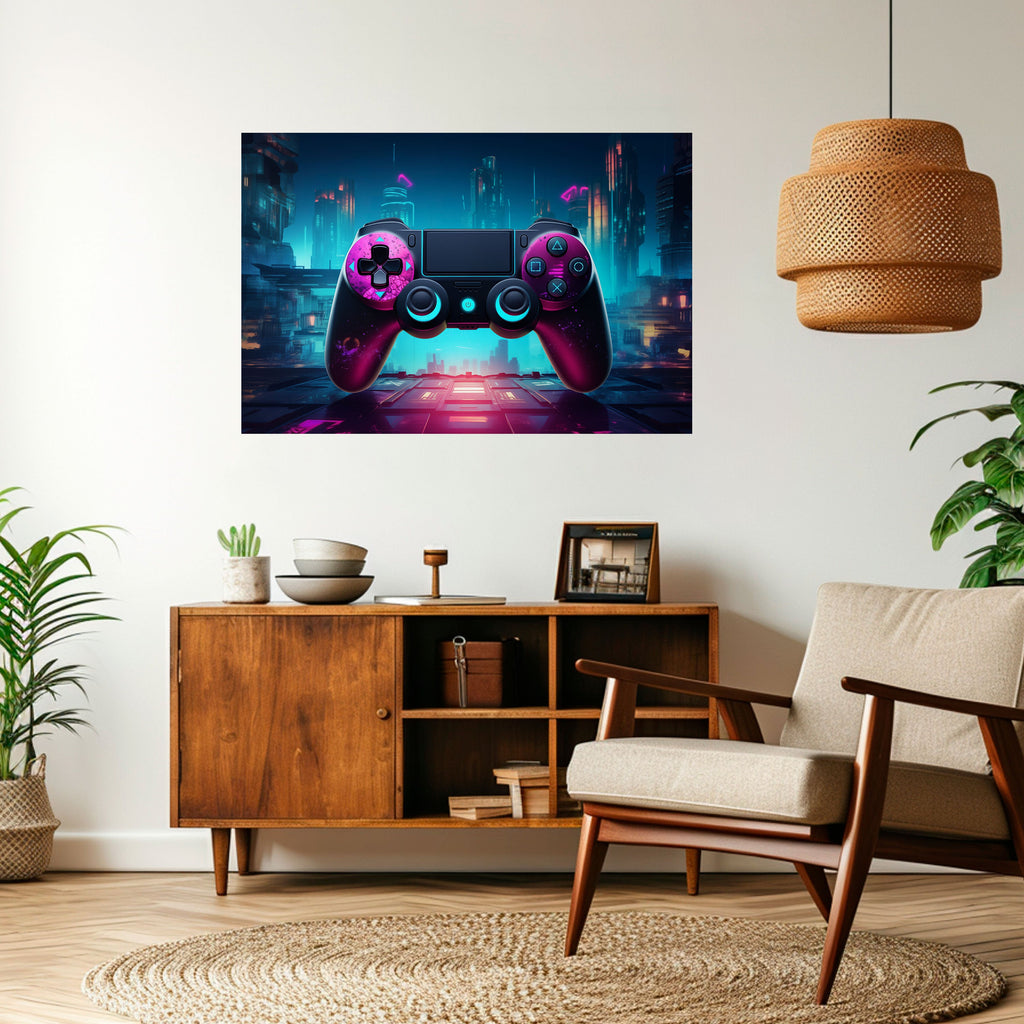 SYNTHWAVE PAD Poster Horizontal Autocolante