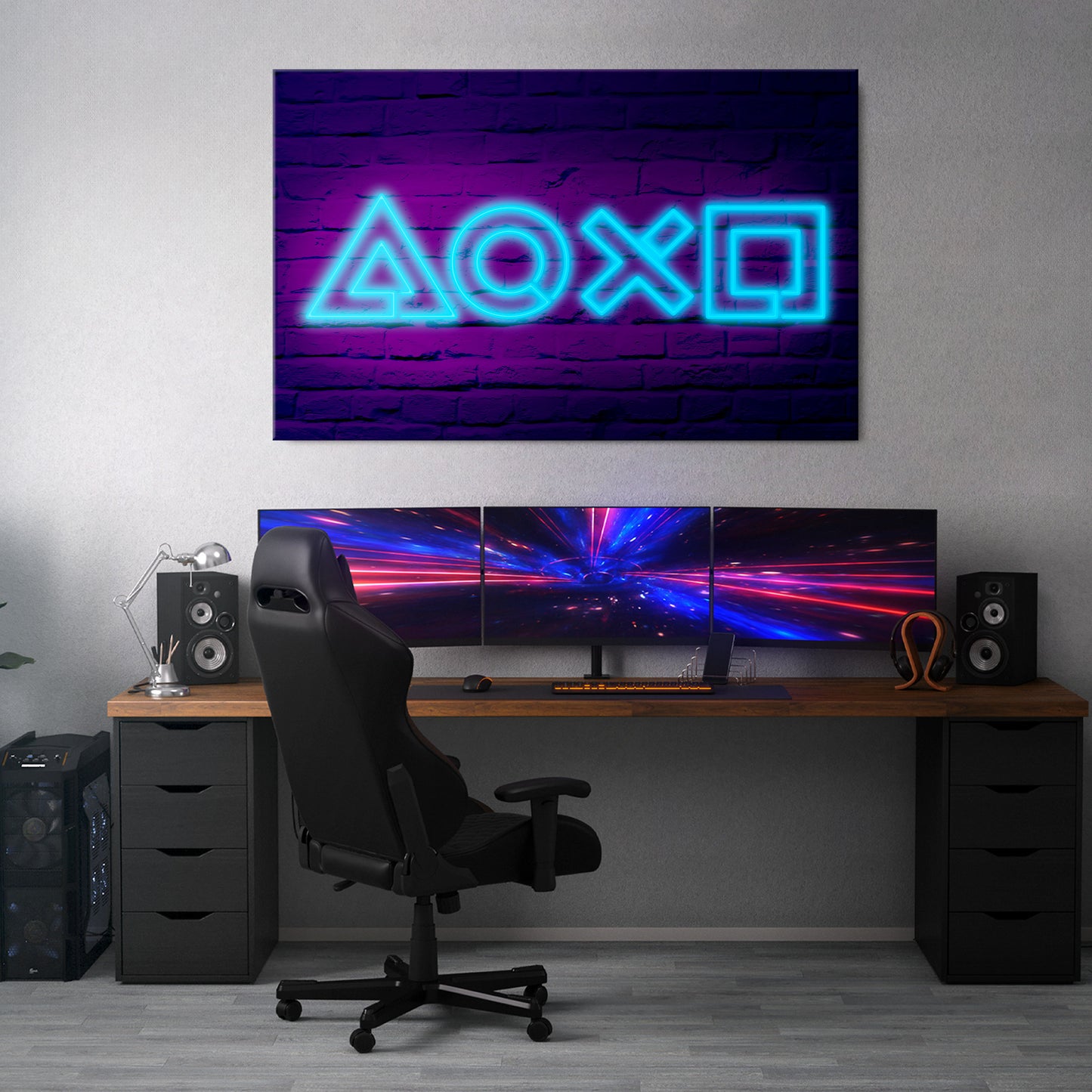 NEON PULSE GAMING Horizontal Canvas Print