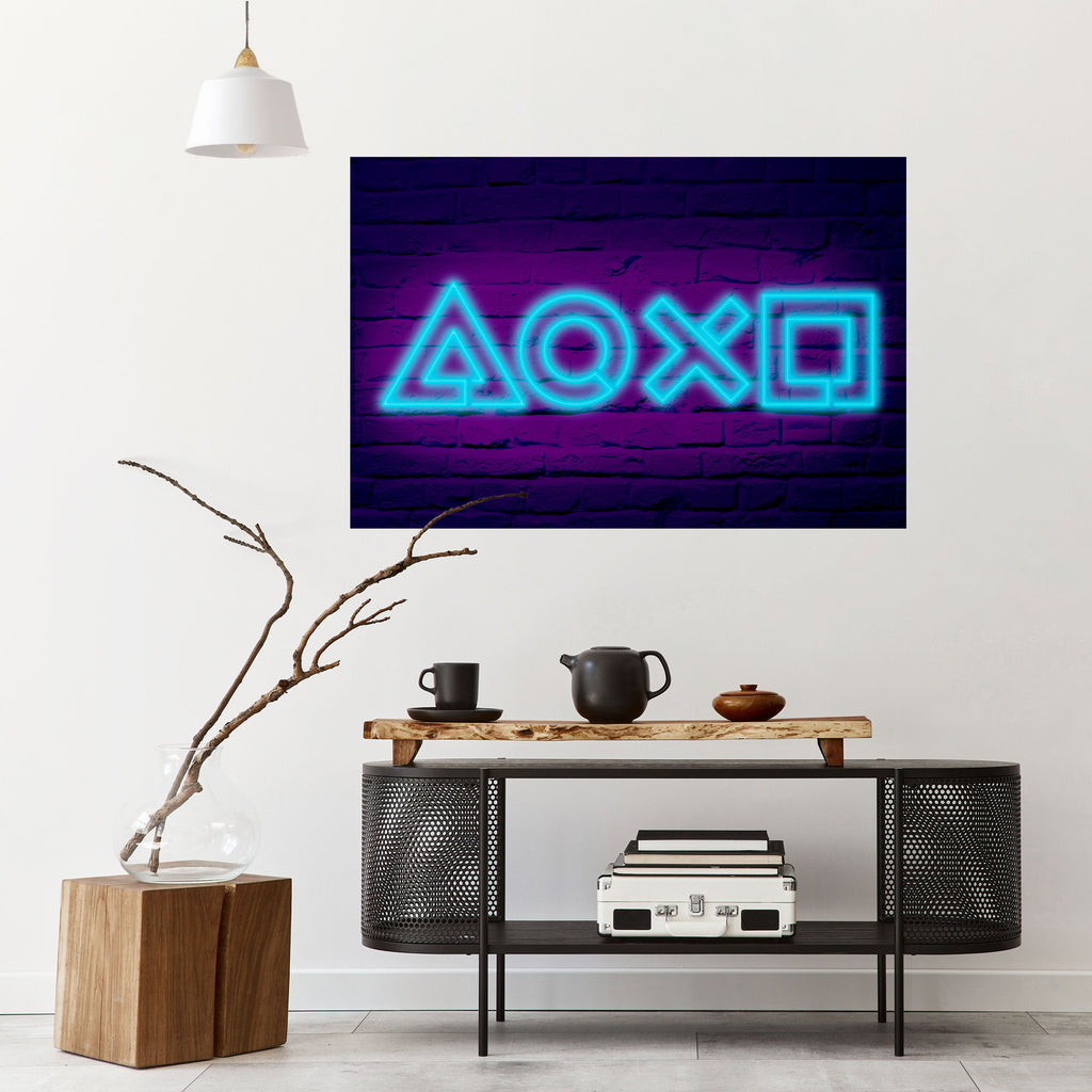 NEON PULSE GAMING Peel and Stick Horizontal Poster