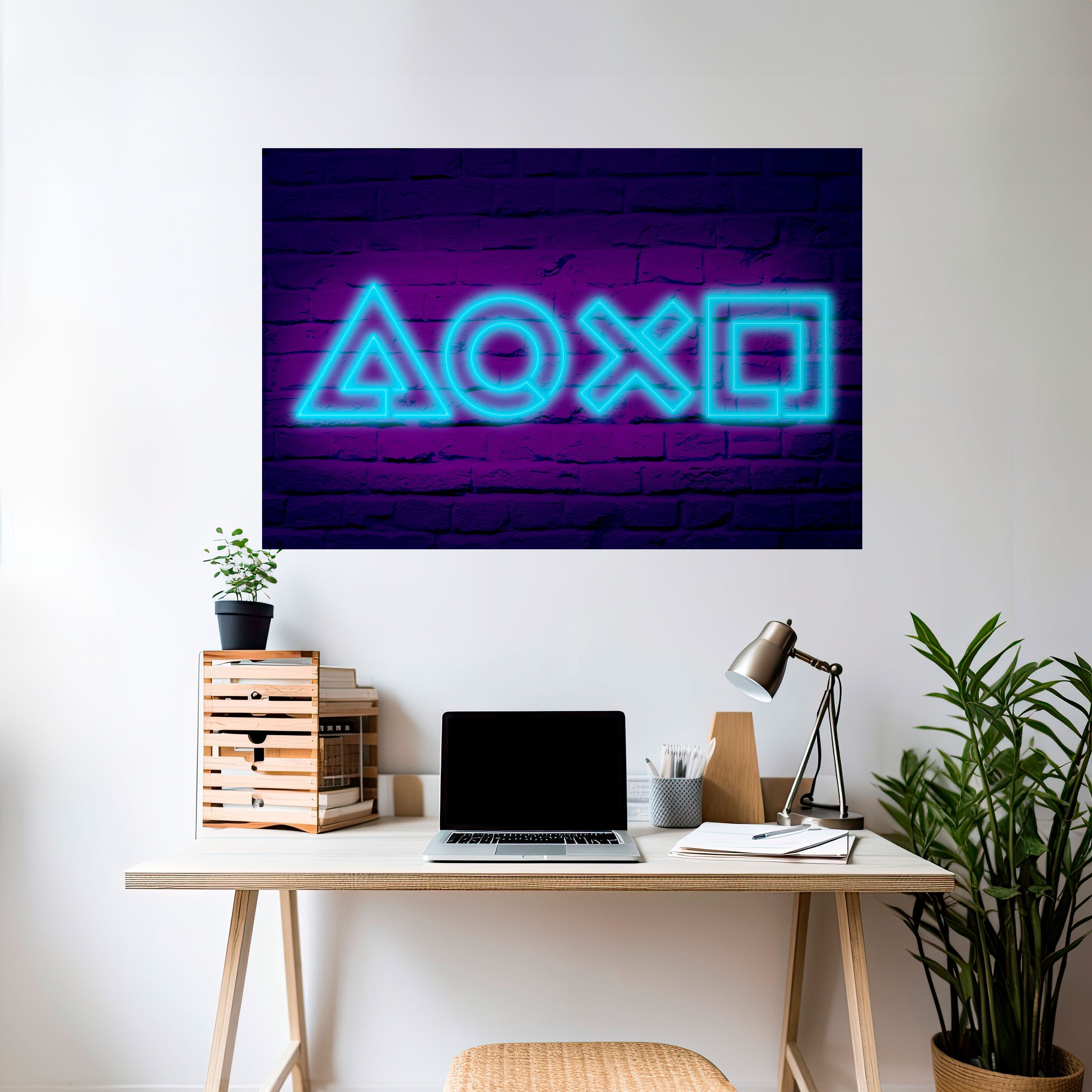 NEON PULSE GAMING Peel and Stick Horizontal Poster