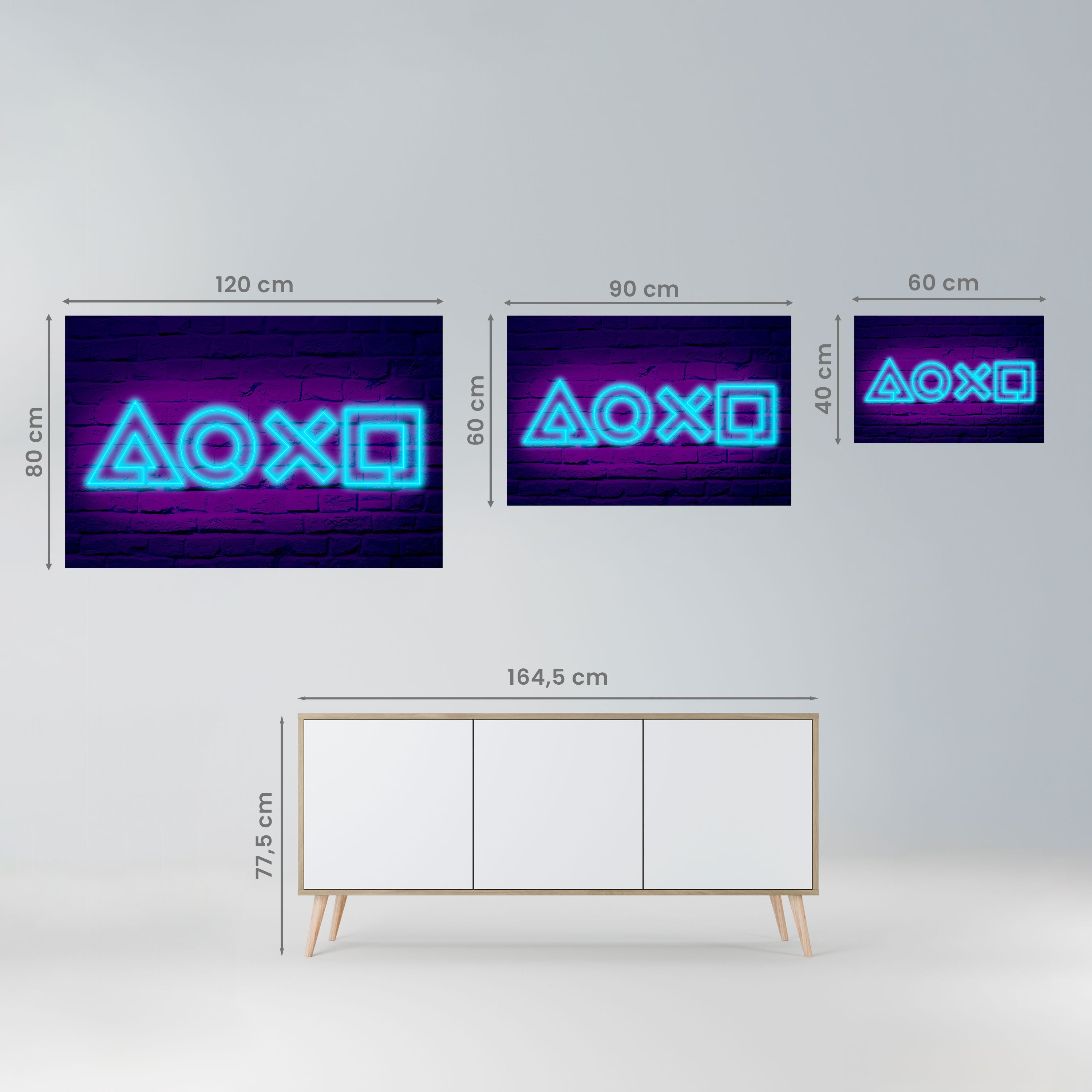 NEON PULSE GAMING Peel and Stick Horizontal Poster
