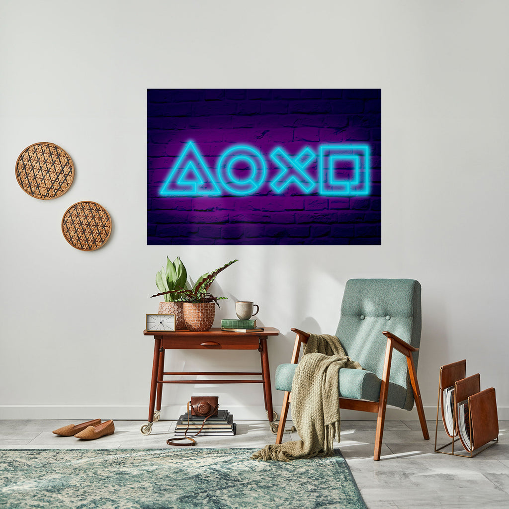 NEON PULSE GAMING Peel and Stick Horizontal Poster