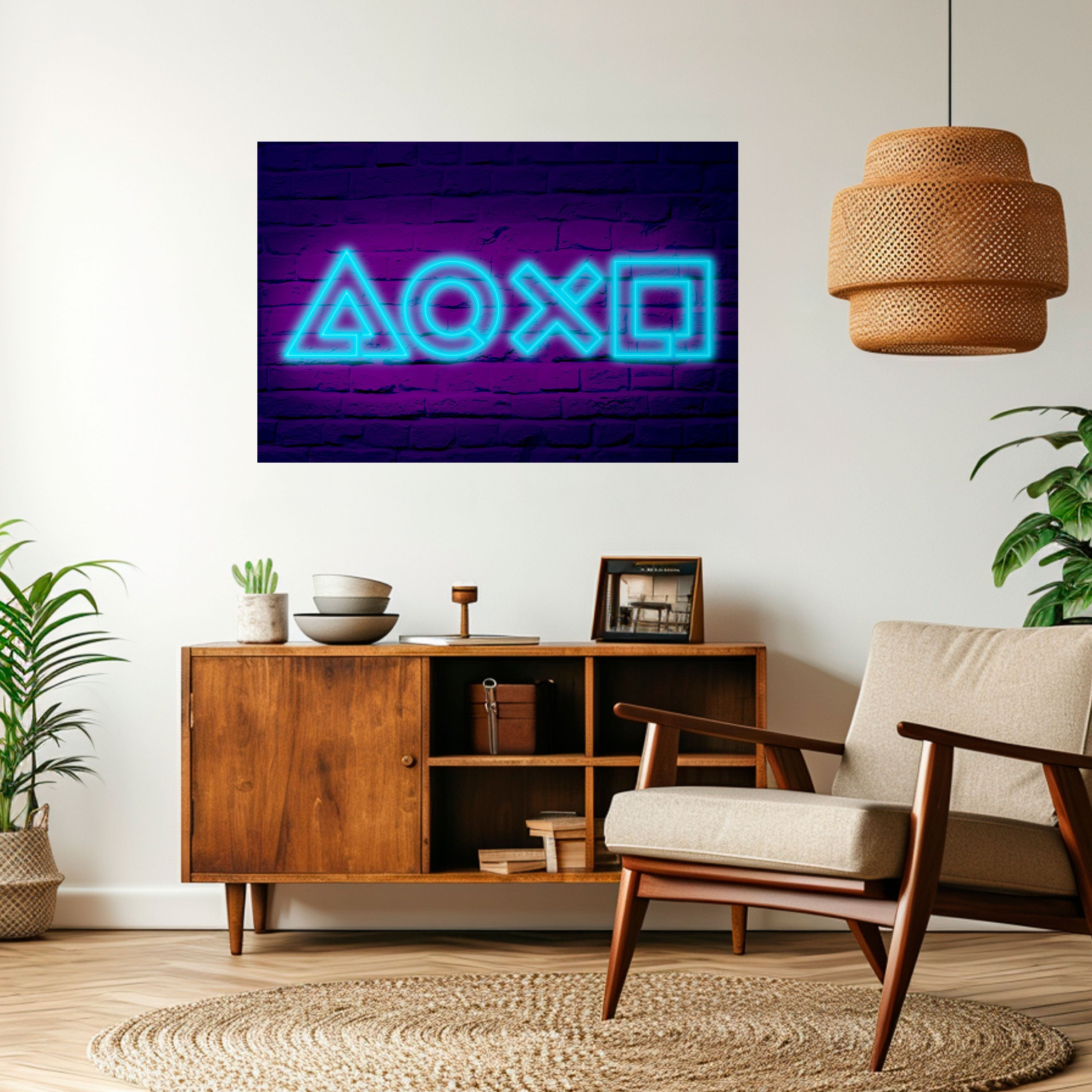 NEON PULSE GAMING Peel and Stick Horizontal Poster