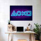 NEON PULSE GAMING Peel and Stick Horizontal Poster
