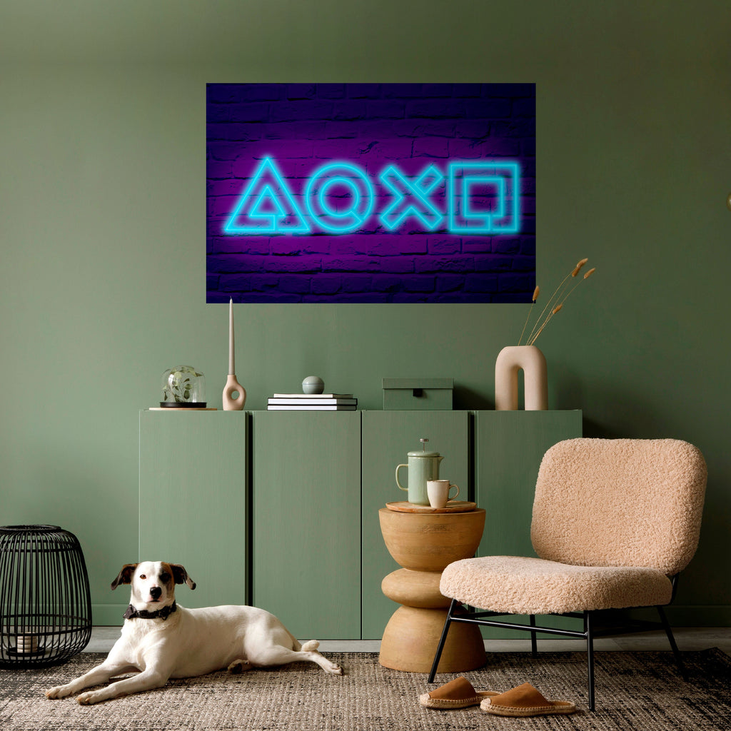 NEON PULSE GAMING Peel and Stick Horizontal Poster