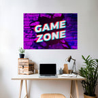LUMINOUS GAME ZONE Poster Horizontal Autocolante