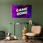 LUMINOUS GAME ZONE Poster Horizontal Autocolante