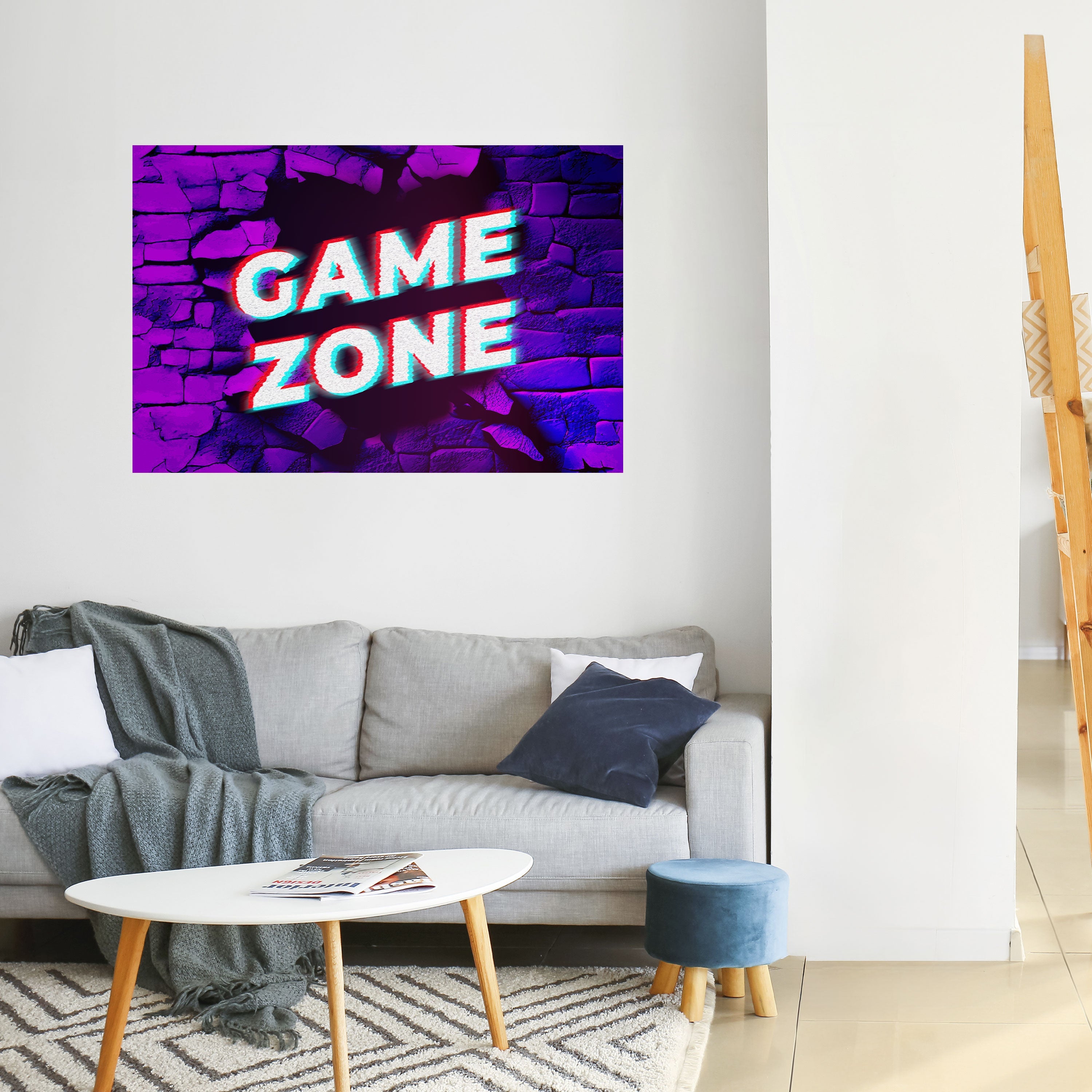 LUMINOUS GAME ZONE Poster Horizontal Autocolante