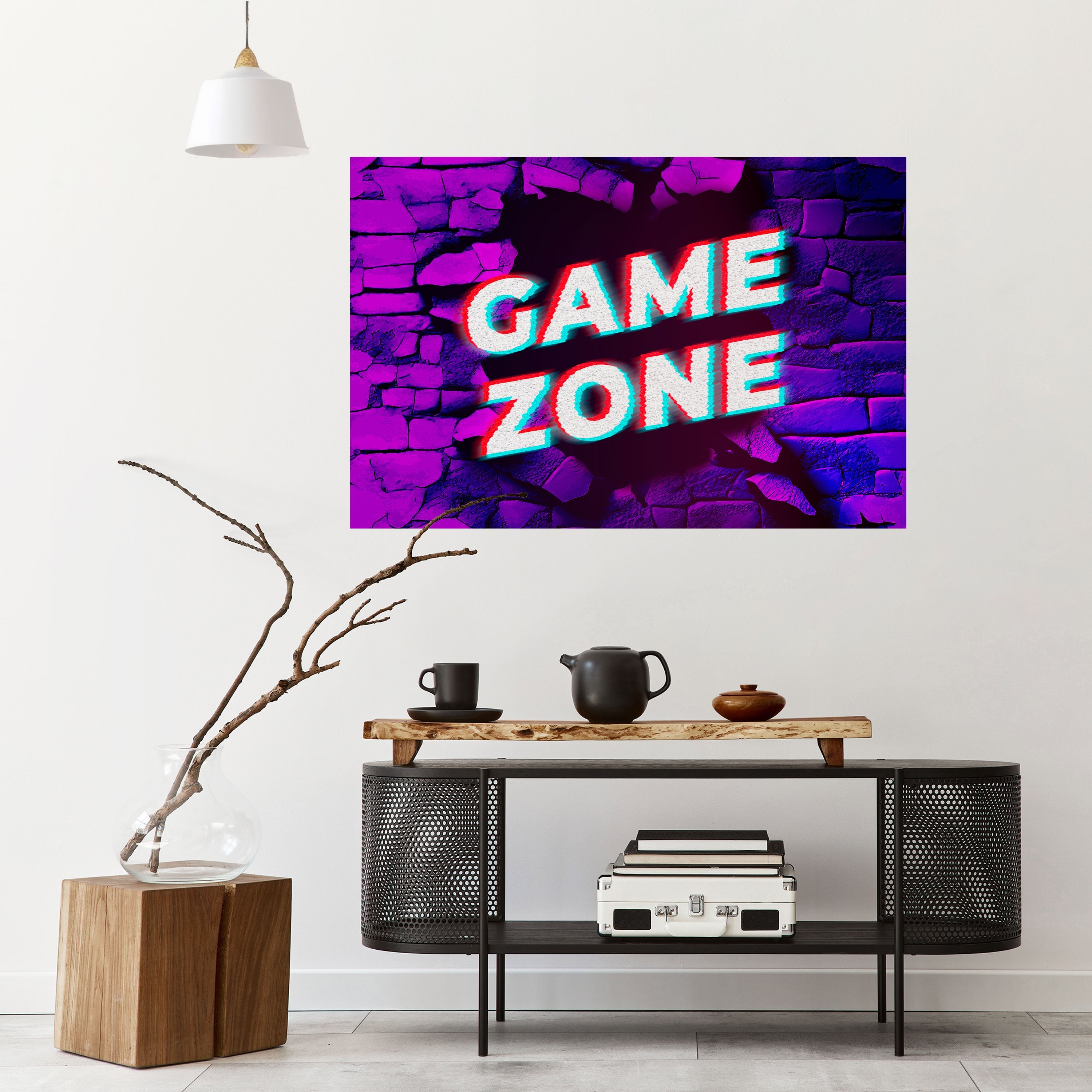 LUMINOUS GAME ZONE Poster Horizontal Autocolante