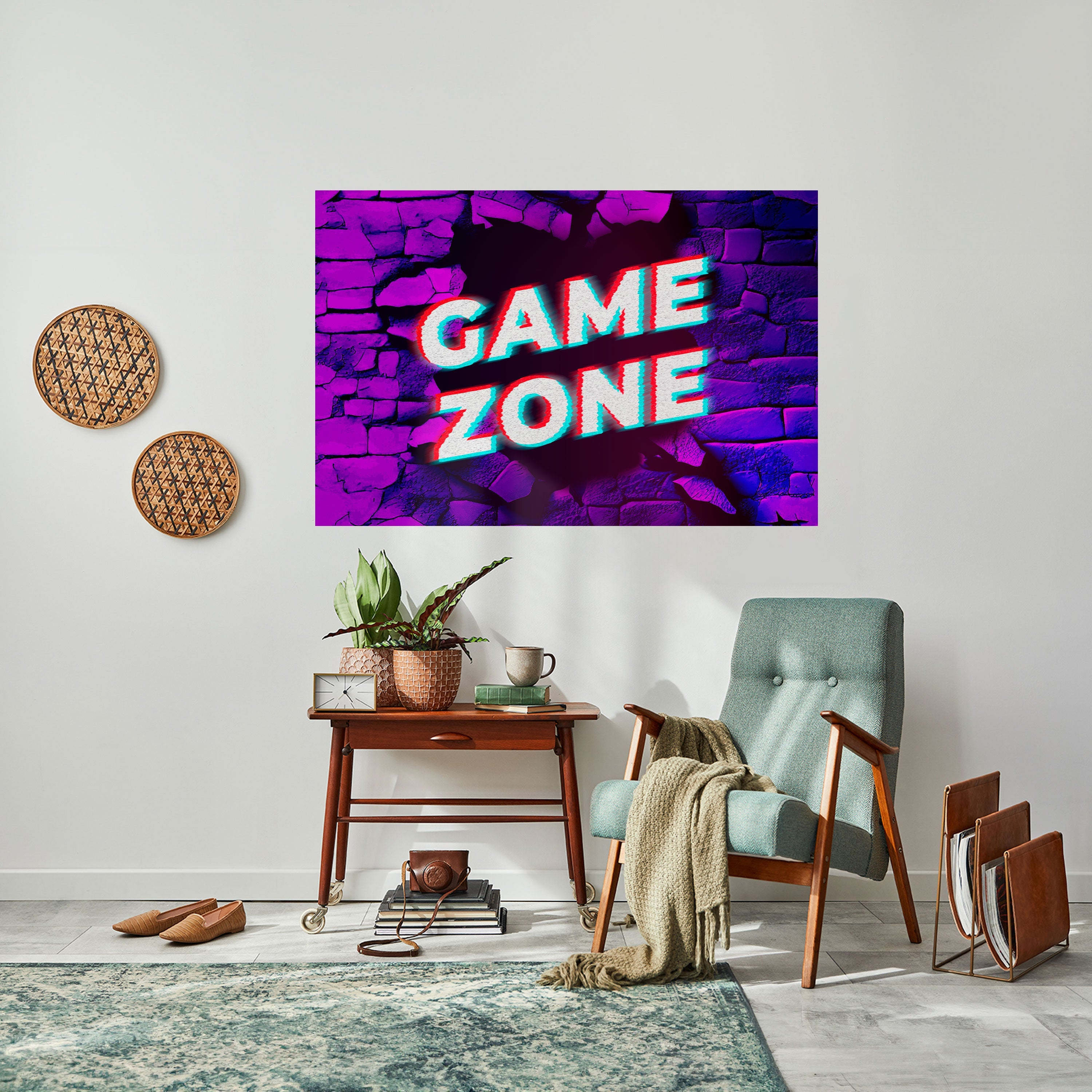 LUMINOUS GAME ZONE Poster Horizontal Autocolante