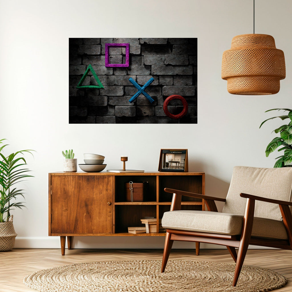 UNDERGOUND CONSOLE ICONS Peel and Stick Horizontal Poster