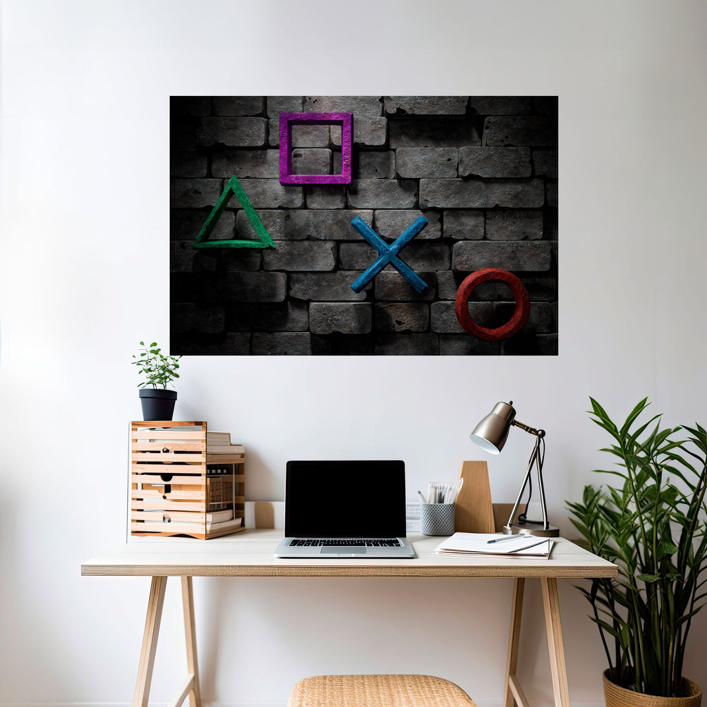 UNDERGOUND CONSOLE ICONS Peel and Stick Horizontal Poster
