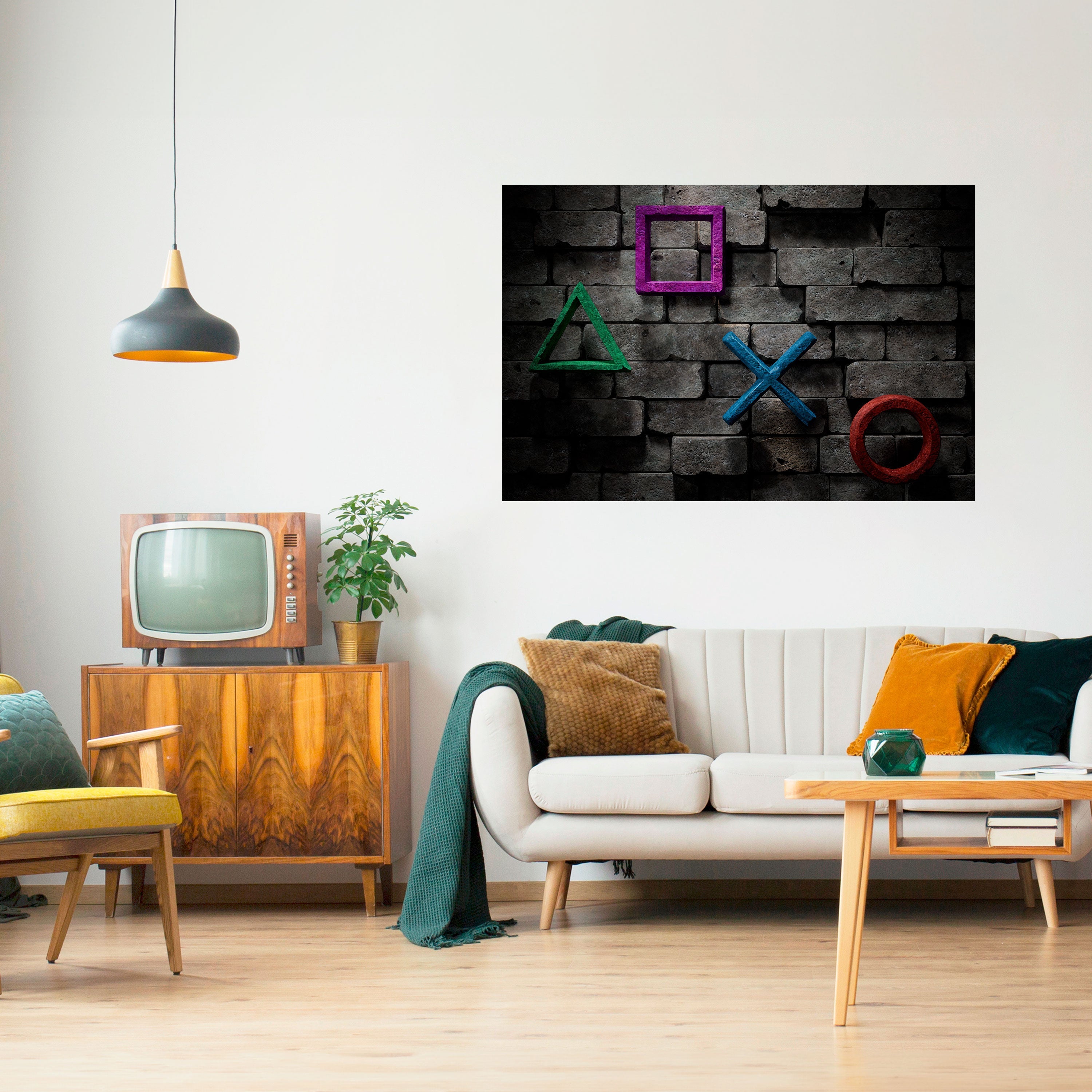 UNDERGOUND CONSOLE ICONS Peel and Stick Horizontal Poster