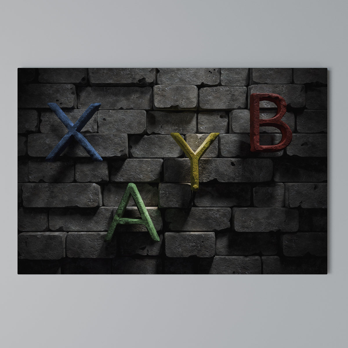 GAMER BRICK LETTERS Horizontal Canvas Print