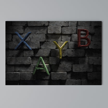 GAMER BRICK LETTERS Horizontal Canvas Print