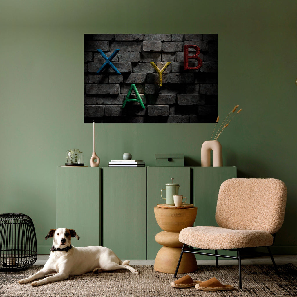 GAMER BRICK LETTERS Poster Horizontal Autocolante