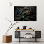 GAMER BRICK LETTERS Poster Horizontal Autocolante