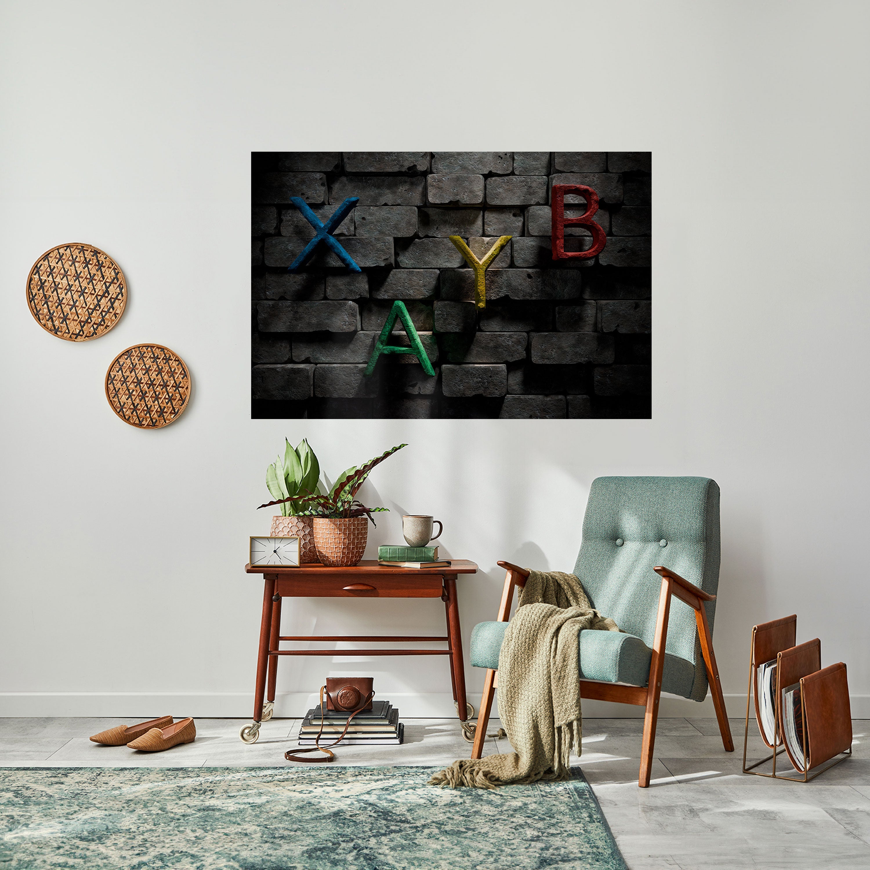 GAMER BRICK LETTERS Poster Horizontal Autocolante