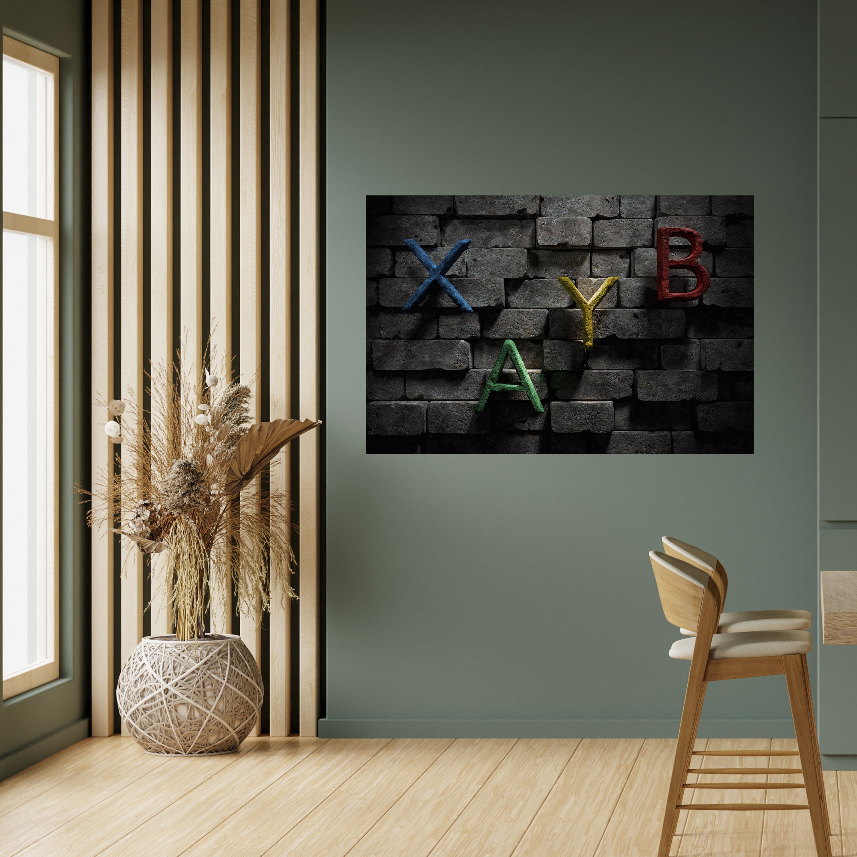 GAMER BRICK LETTERS Poster Horizontal Autocolante