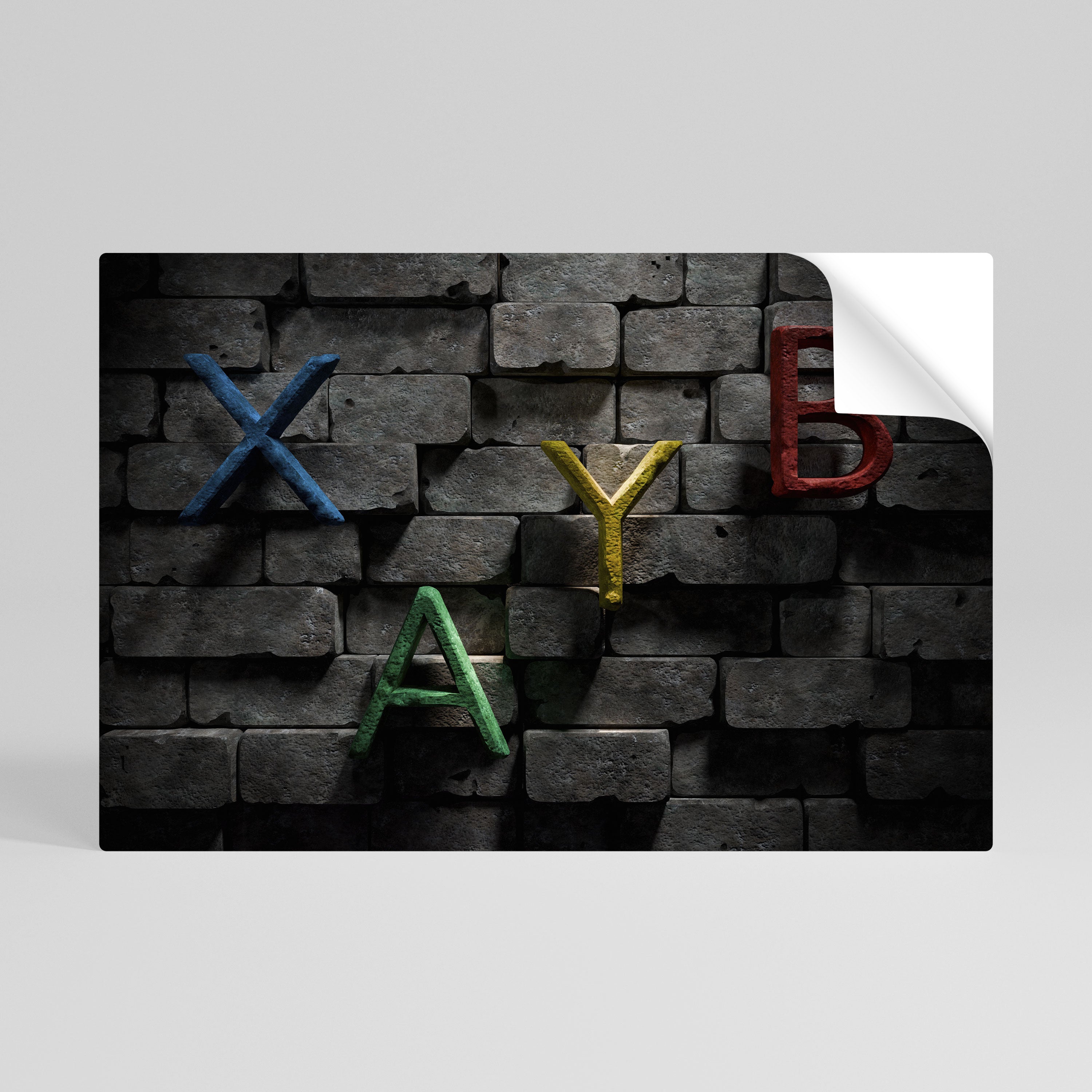 GAMER BRICK LETTERS Poster Horizontal Autocolante