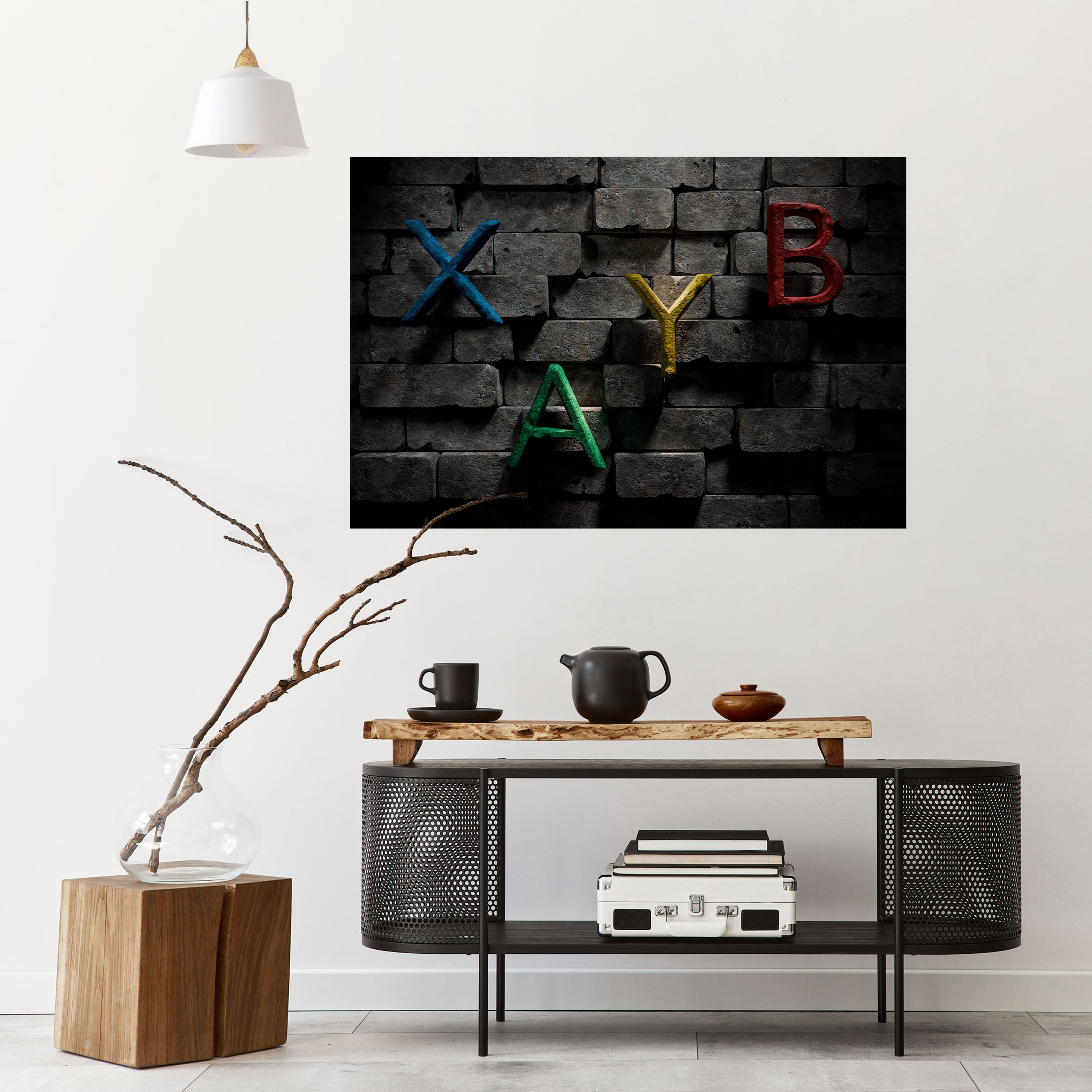 GAMER BRICK LETTERS Poster Horizontal Autocolante