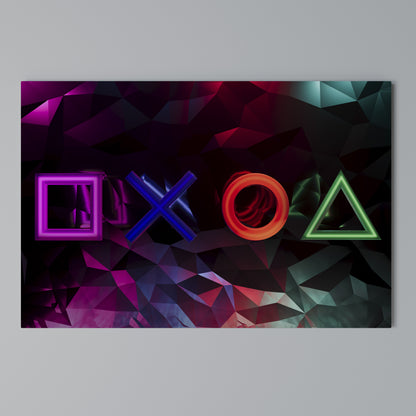 GEOMETRIC GAMER ICONS Horizontal Canvas Print