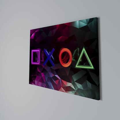 GEOMETRIC GAMER ICONS Horizontal Canvas Print