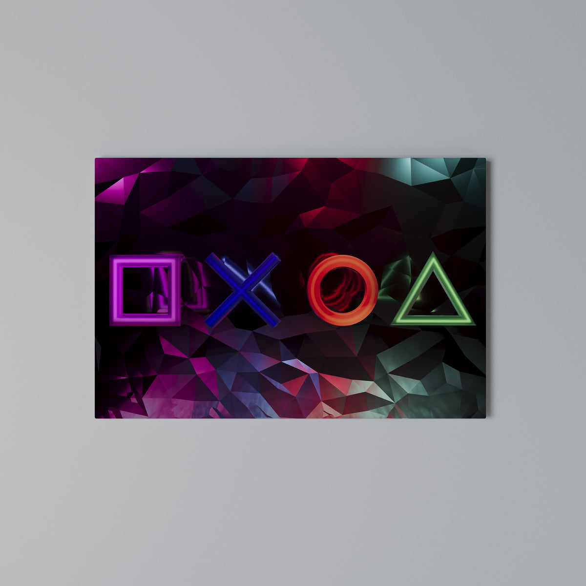 GEOMETRIC GAMER ICONS Horizontal Canvas Print