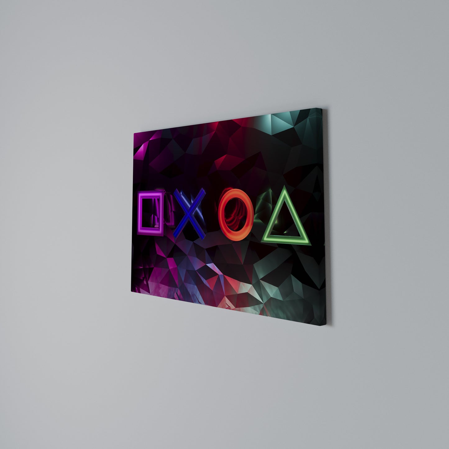 GEOMETRIC GAMER ICONS Horizontal Canvas Print