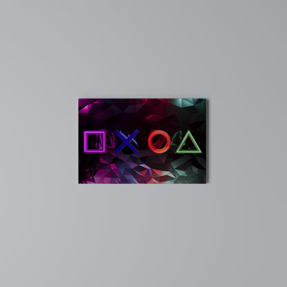 GEOMETRIC GAMER ICONS Horizontal Canvas Print