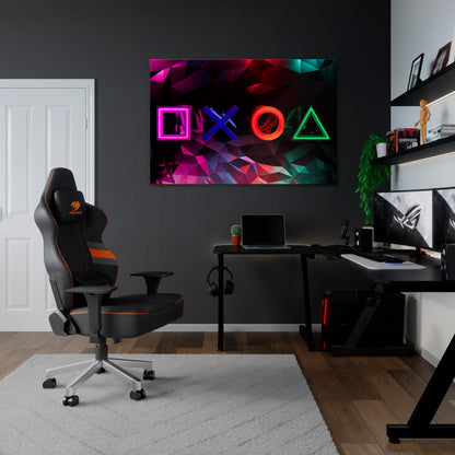 GEOMETRIC GAMER ICONS Horizontal Canvas Print
