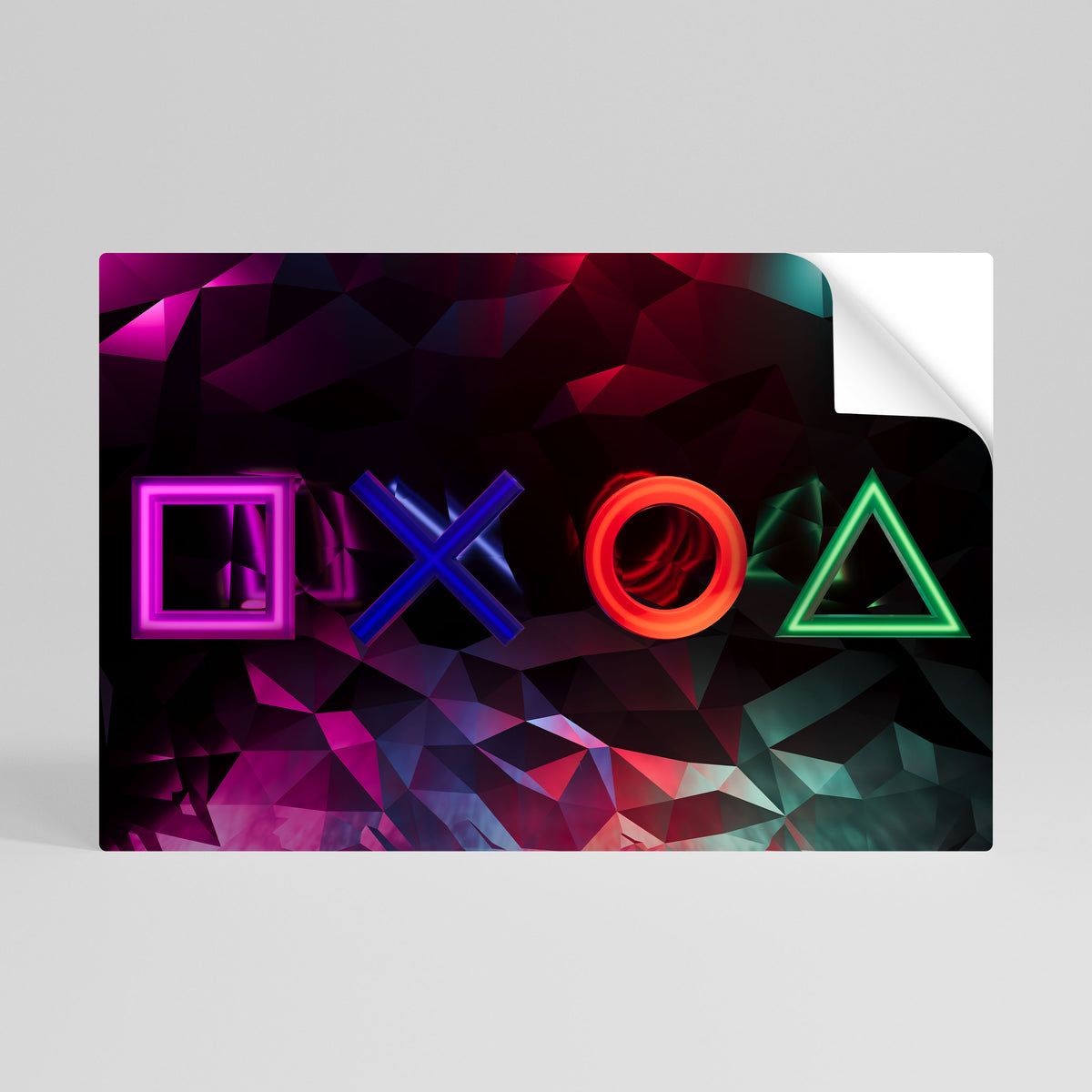 GEOMETRIC GAMER ICONS Póster Autocolante Horizontal