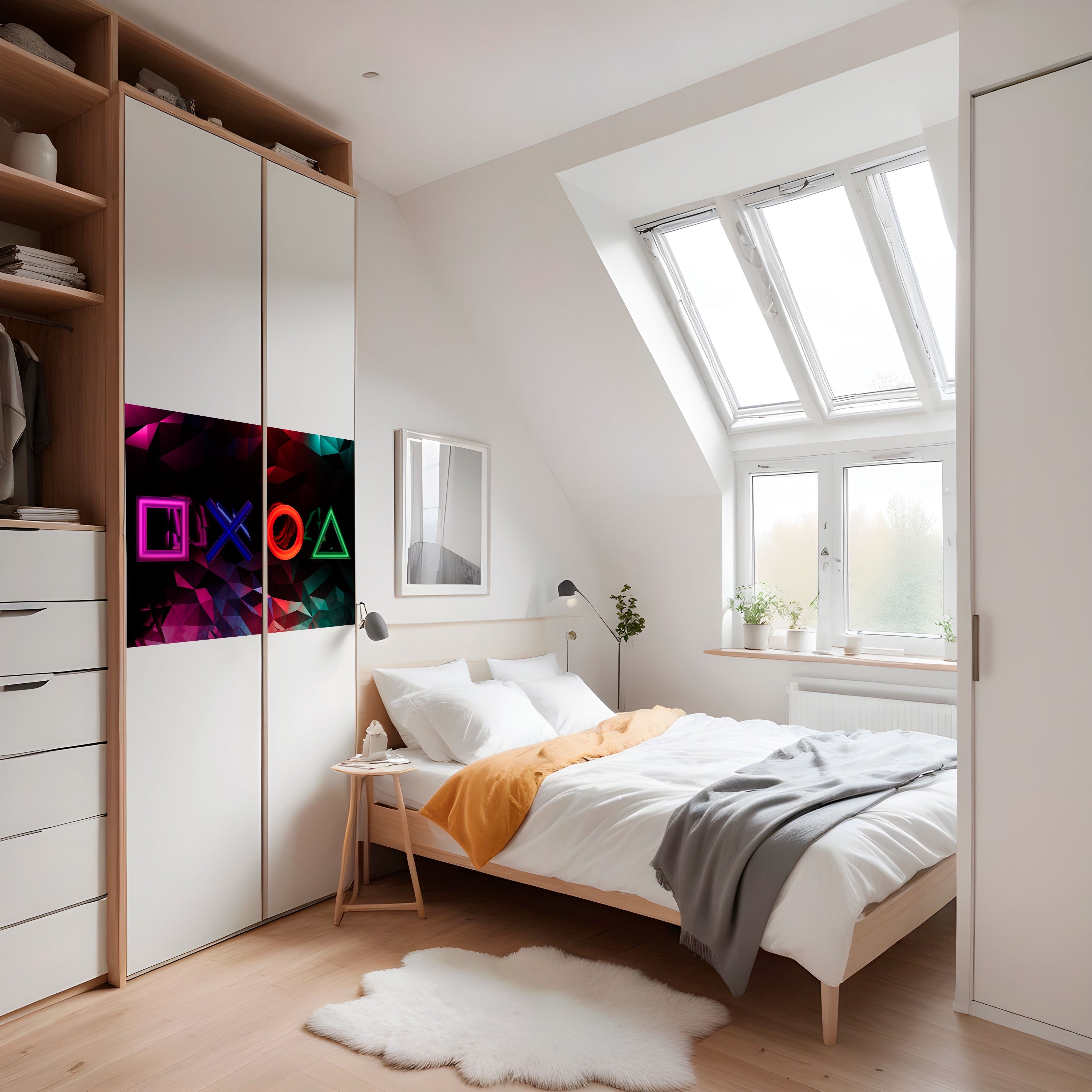 GEOMETRIC GAMER ICONS Poster Horizontal Autocolante